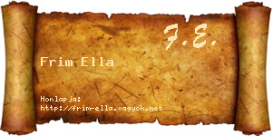 Frim Ella névjegykártya